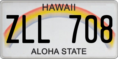 HI license plate ZLL708