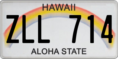 HI license plate ZLL714