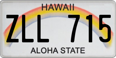 HI license plate ZLL715