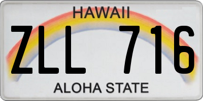 HI license plate ZLL716