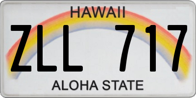 HI license plate ZLL717