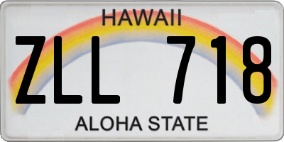 HI license plate ZLL718