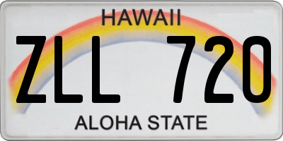 HI license plate ZLL720