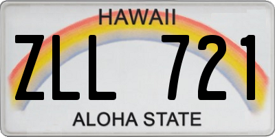 HI license plate ZLL721