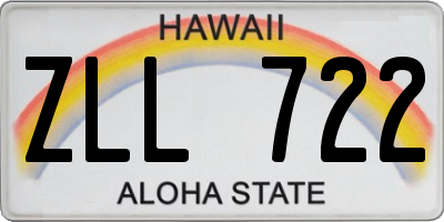 HI license plate ZLL722