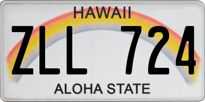HI license plate ZLL724