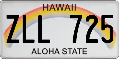 HI license plate ZLL725