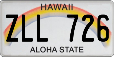 HI license plate ZLL726