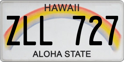 HI license plate ZLL727