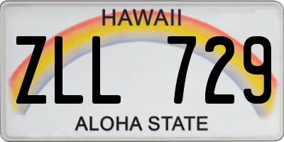 HI license plate ZLL729