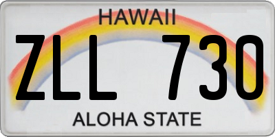 HI license plate ZLL730