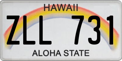 HI license plate ZLL731