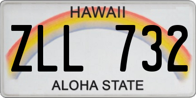 HI license plate ZLL732