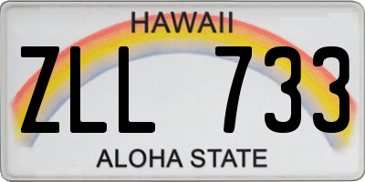 HI license plate ZLL733