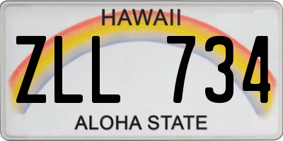 HI license plate ZLL734