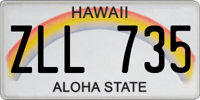 HI license plate ZLL735