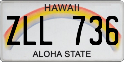 HI license plate ZLL736