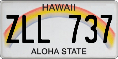 HI license plate ZLL737