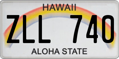 HI license plate ZLL740