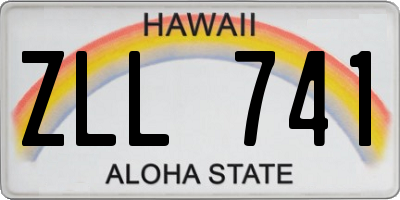 HI license plate ZLL741
