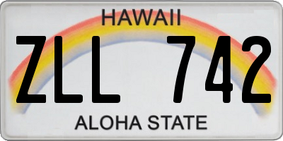 HI license plate ZLL742