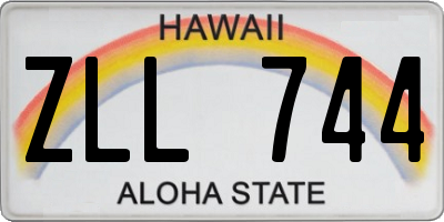 HI license plate ZLL744