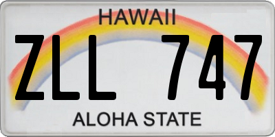 HI license plate ZLL747