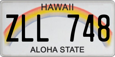 HI license plate ZLL748