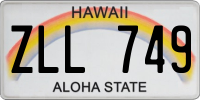 HI license plate ZLL749