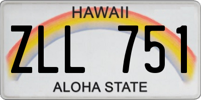 HI license plate ZLL751