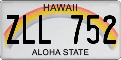 HI license plate ZLL752