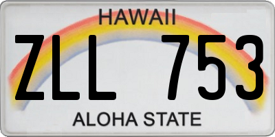 HI license plate ZLL753