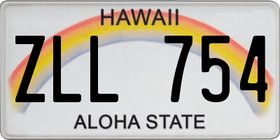 HI license plate ZLL754
