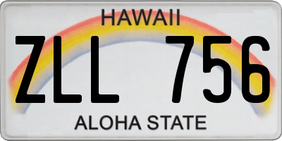 HI license plate ZLL756