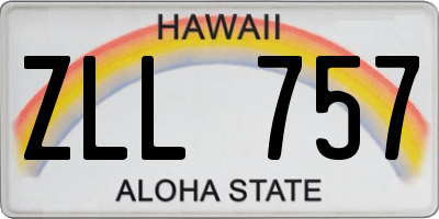 HI license plate ZLL757