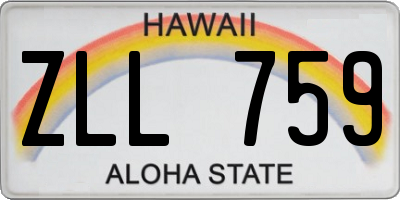 HI license plate ZLL759