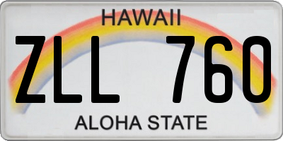 HI license plate ZLL760