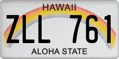 HI license plate ZLL761