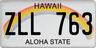 HI license plate ZLL763