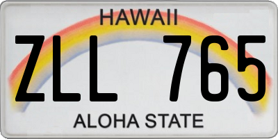 HI license plate ZLL765