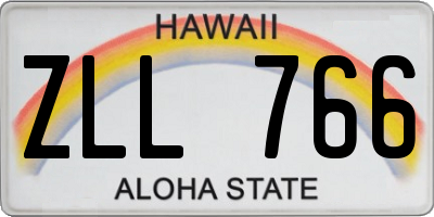 HI license plate ZLL766