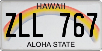 HI license plate ZLL767
