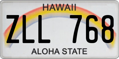 HI license plate ZLL768
