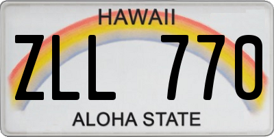 HI license plate ZLL770