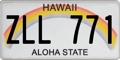 HI license plate ZLL771