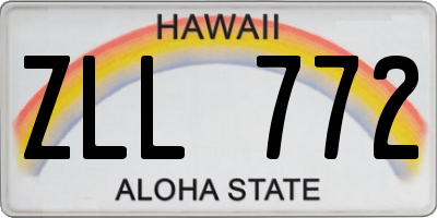 HI license plate ZLL772