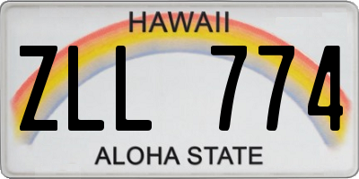HI license plate ZLL774