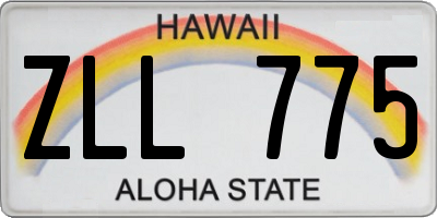 HI license plate ZLL775