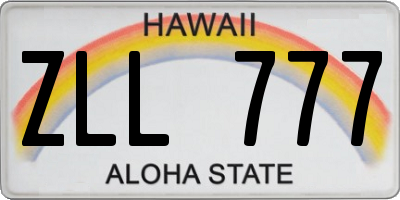 HI license plate ZLL777