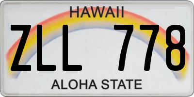 HI license plate ZLL778